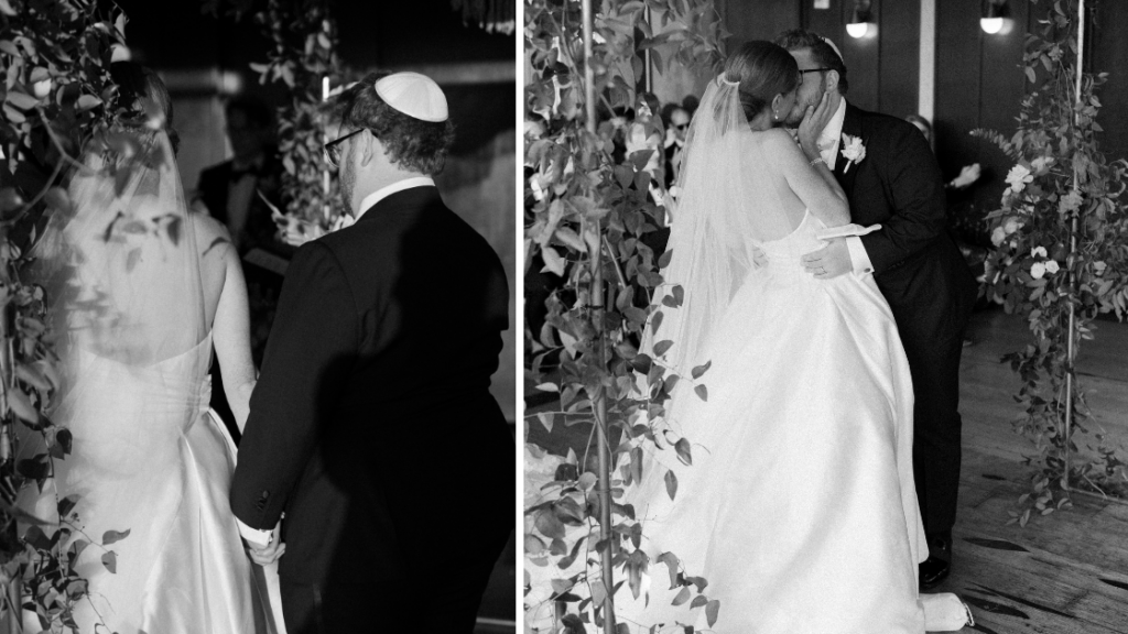 a fall wedding in DC by The One Moment Events.  A jewish wedding with a chuppah adorned with fall flowers 